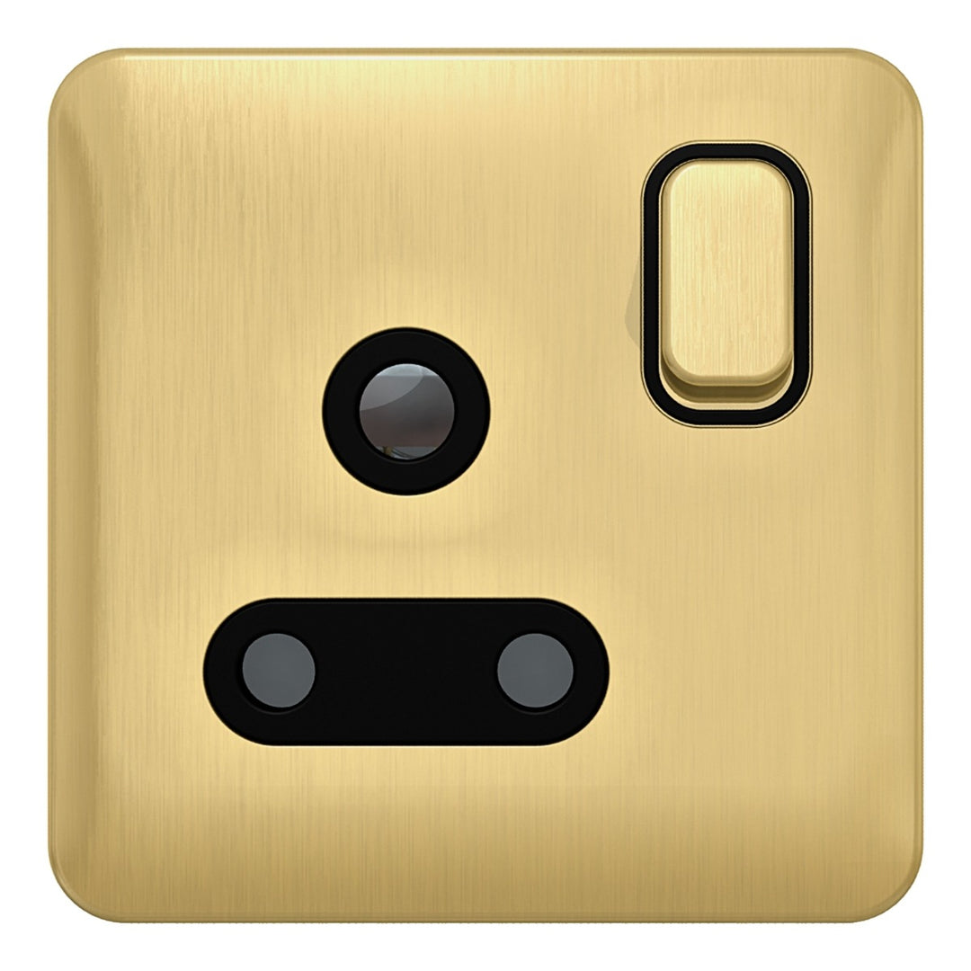 Firefly LISSE 1G 13A Switched Socket - Satin Brass