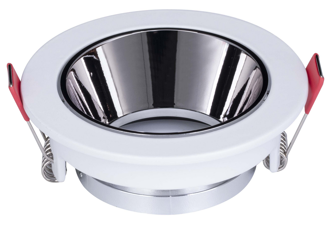 Firefly Housing Light 9L x 9W x 3H - Circular Cutout Ø7.5 - White+UV Black Chrome