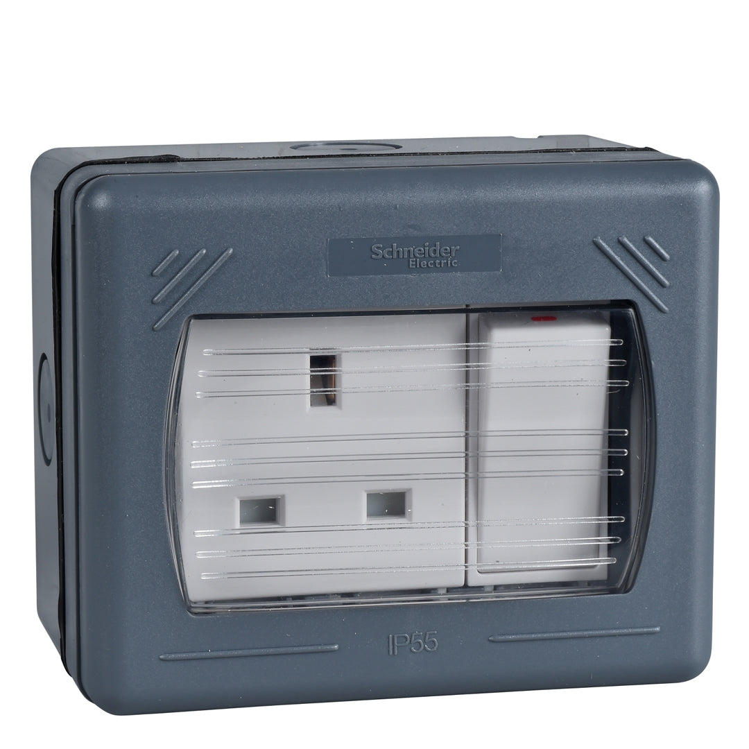 Exclusive 13A 1G SWITCHED SOCKET WEATHERPROOF-IP55 بلاك مطري مع سويتش