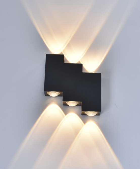 OUTDOOR WALL LIGHT  1W*6  125*120*38MM 3000K IP65 BK ابليك