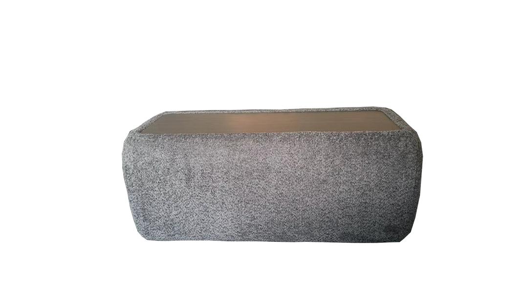 Firefly Ashton Pouf With Wood Tray - Dark Grey