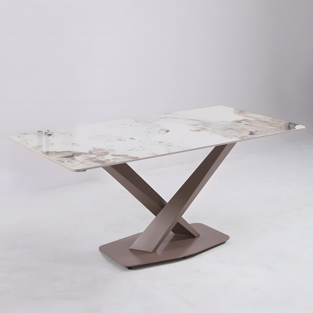 Levi Dining Table 180×90×75cm - White/Gold