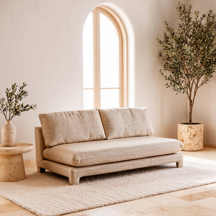 ESTHER 2 SEATER SOFA ARMLESS 160W X90D X78H CM BEIGE