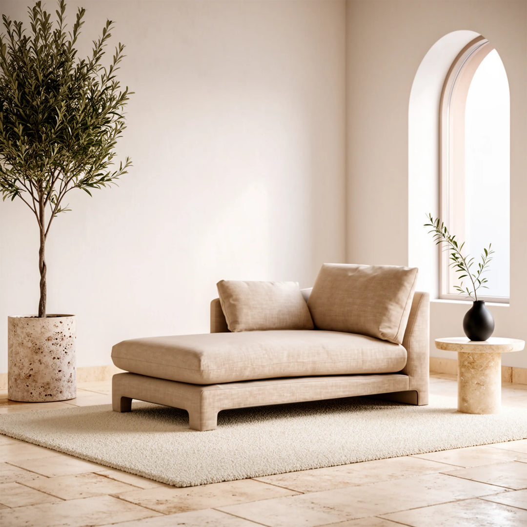 ESTHER CHAISE WITH RIGHT ARM 88.5W X151D X78H CM BEIGE