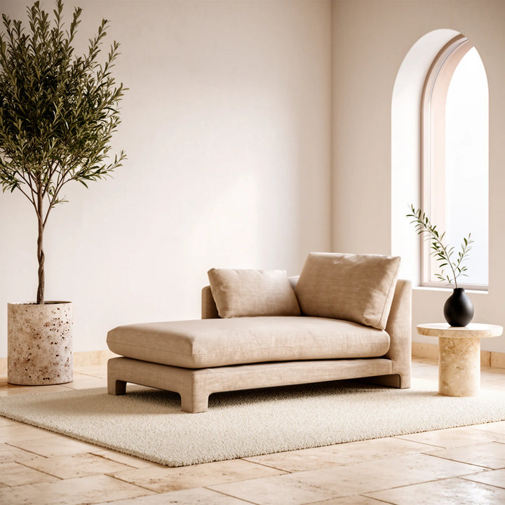 ESTHER CHAISE WITH RIGHT ARM 88.5W X151D X78H CM BEIGE