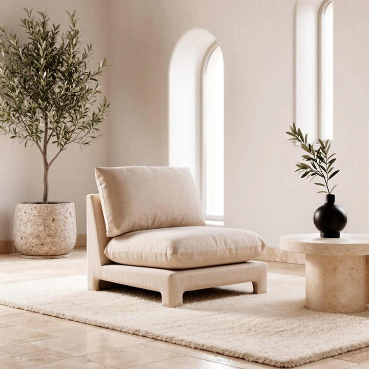 ESTHER 1 SEATER SOFA ARMLESS 80W X92D X78H CM BEIGE
