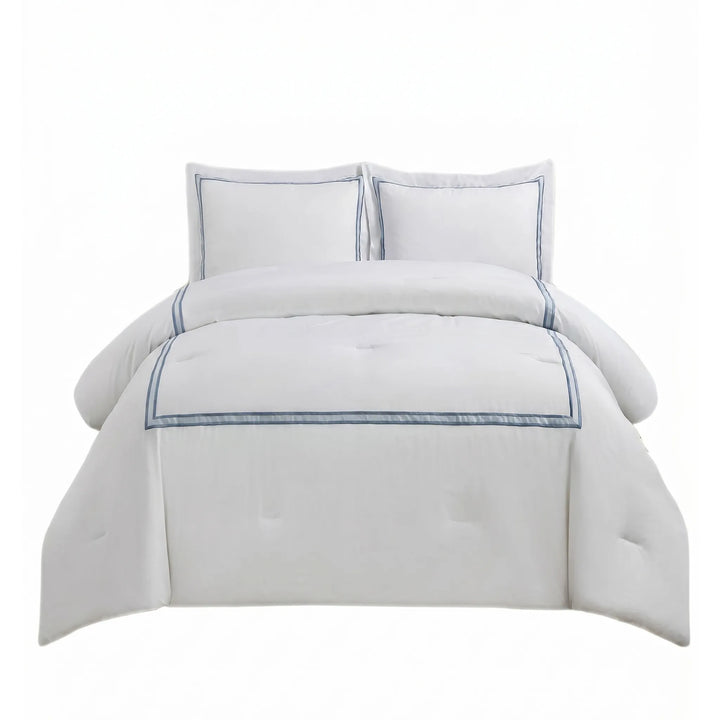 LOEWS KING 1PC COMFORTER 260*240CM FILLING 300GSM 2 PCS PILLOW CASE 50*75+5CM*2 WHT الألحفة