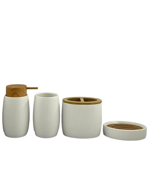 فايرفلاي كودرو طقم اكسسوارات حمام 4 قطع - أبيض