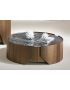 Firefly lina coffee table φ90*30cm marbling black-wooden brown