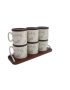 Firefly Perry Tea 6Cup With Lid + Tray Set Of 7 - Flower