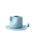 Firefly macaron cup and saucer high temperature porcelain cup and saucer set - Blue