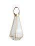 Firefly hurricane lantern brass glass leather