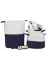 Firefly Brianna Storage Basket & Placemat Set Of 4 Baskets + 2 Placemats Blue/White