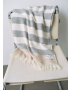 ماركو بولو بطانية خفيفة منقوشة بير رمادي وابيض غامق - 260 × 220 سم